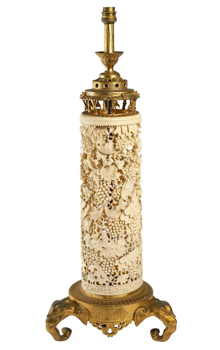 carved ivory lamp
