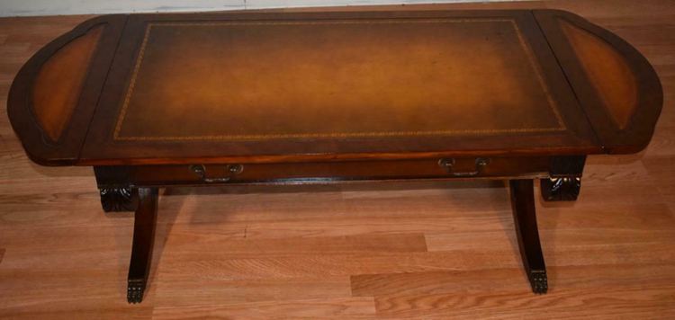 1920s Antique Regency Style Mahogany Drop Leaf Coffee Table
