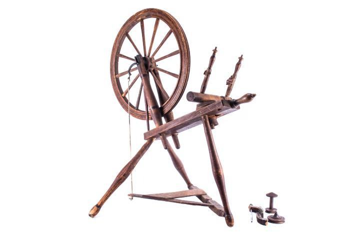 A Jesse Truesdell spinning wheel
