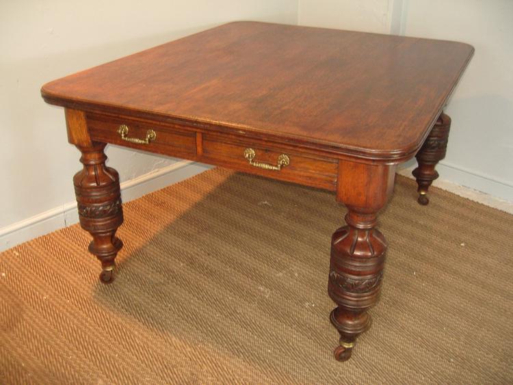 A simple, 19th-century oak library table