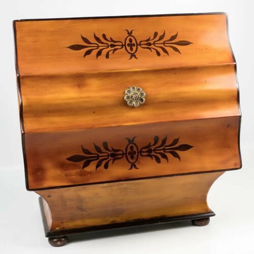 Antique 1820s French Palais Lemon Wood Jewelry Box