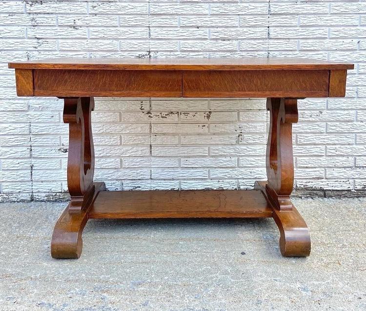 Antique American Empire Library Table