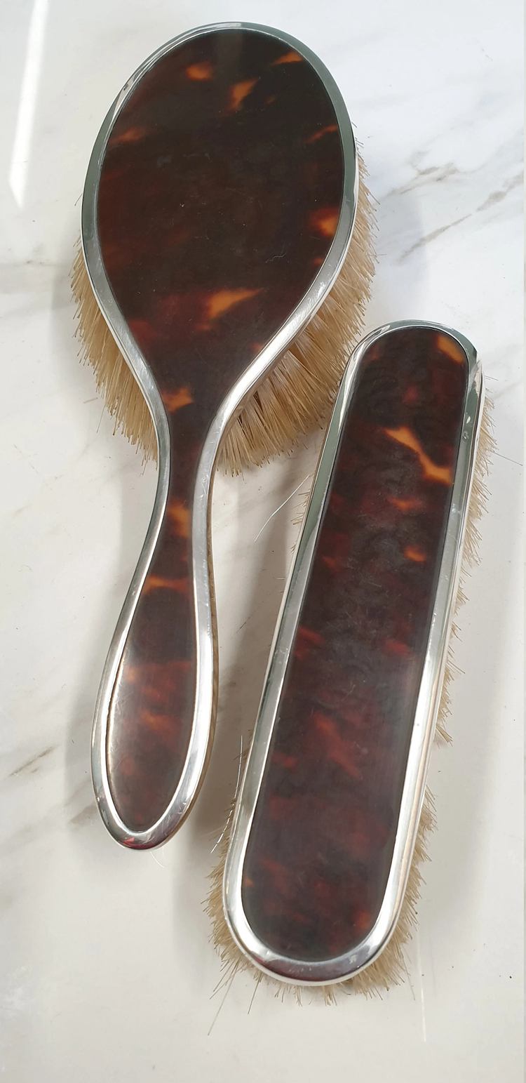 Antique Birmingham Silver Pair of Hair Brushes