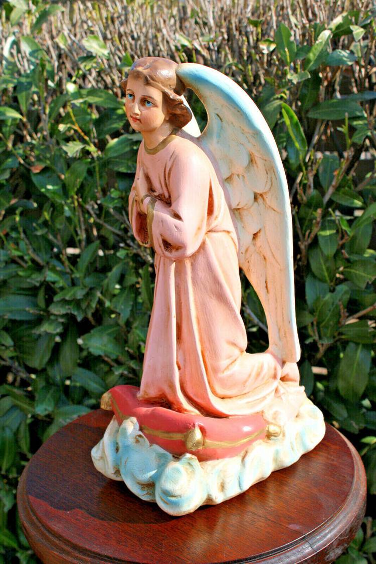 Antique French Archangel Chalkware Figurine