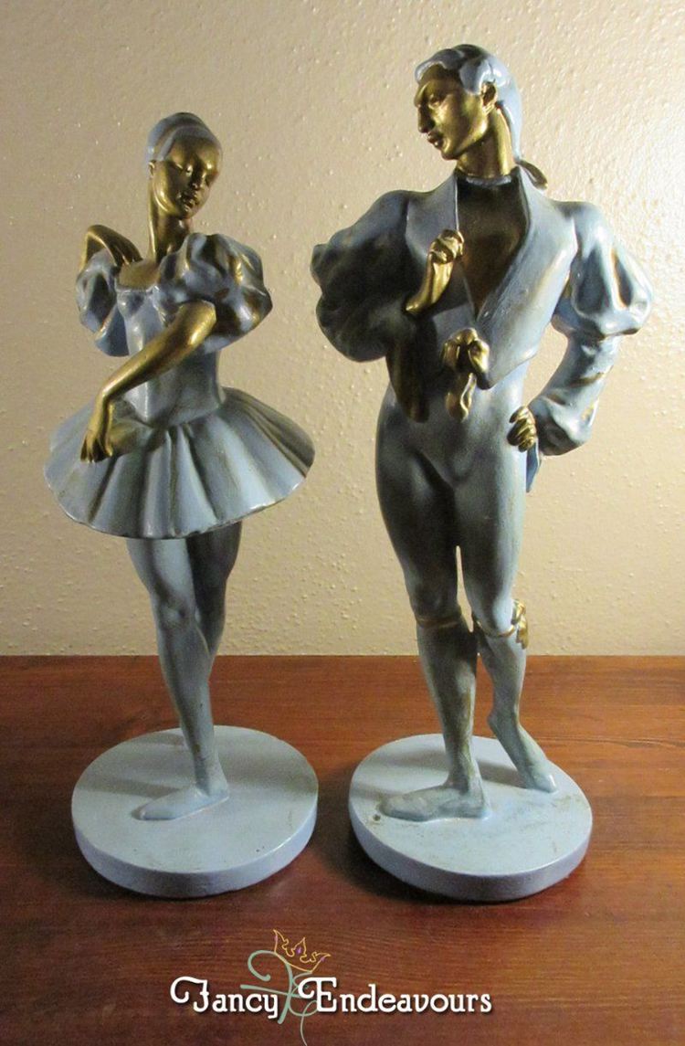 Hollywood Regency Ballet Dancer Chalkware Figurines