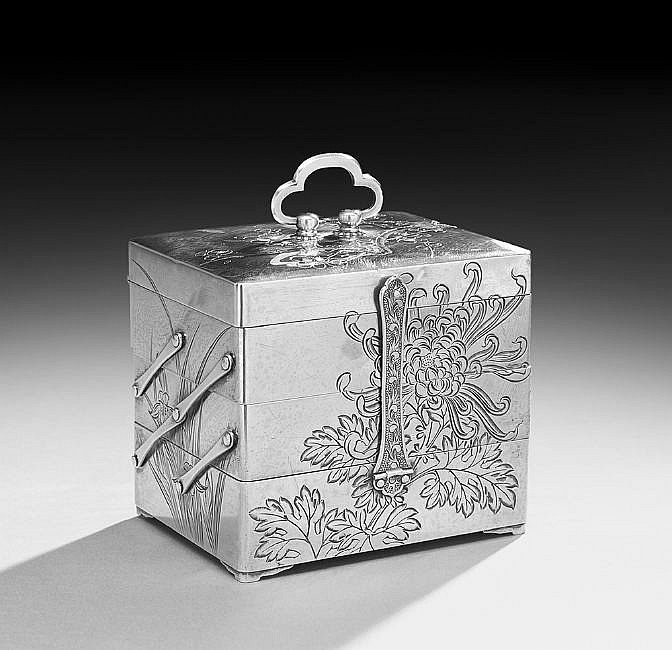 Japanese Sterling Silver Jewelry Box