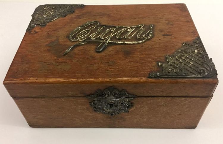 Lock & Key Wood-Brass Cigar Box