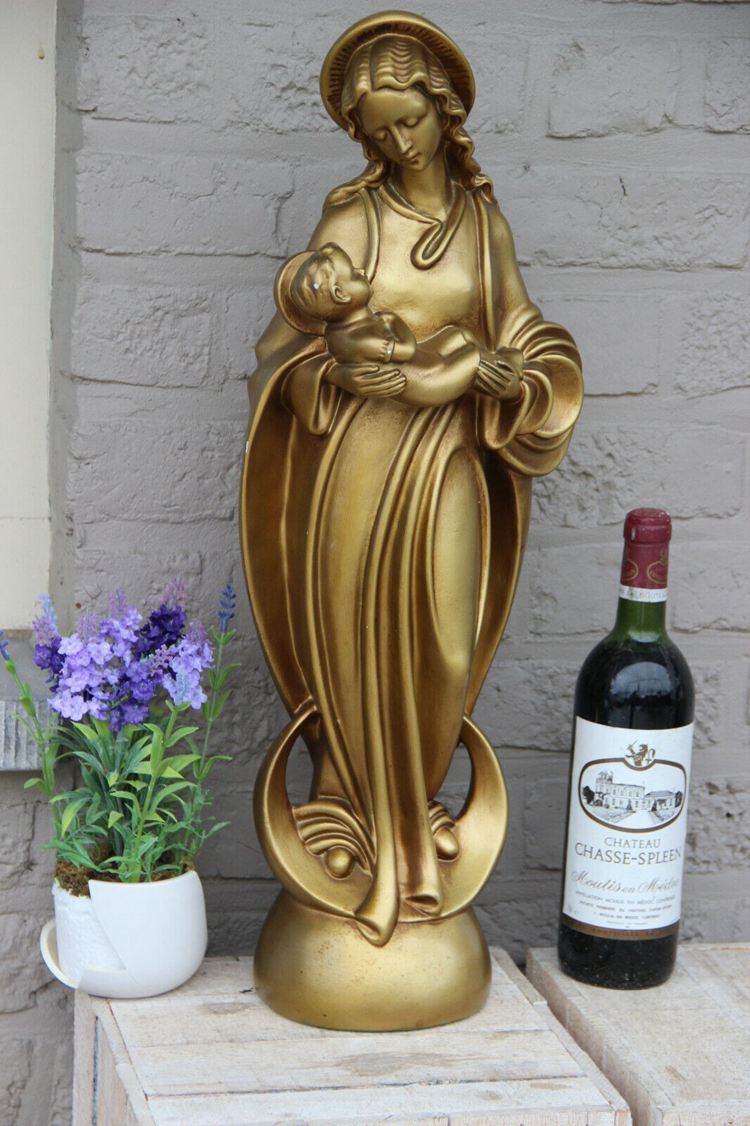 Madonna Statue Chalkware Figurine