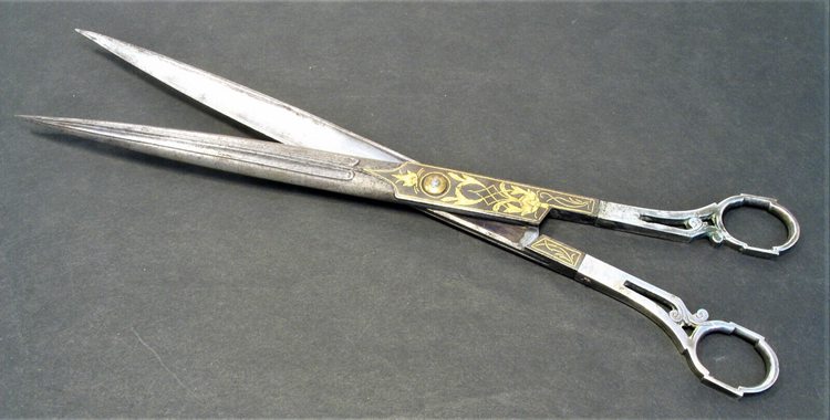 Ottoman Turkish Gold Damascened Calligraphers Scissors