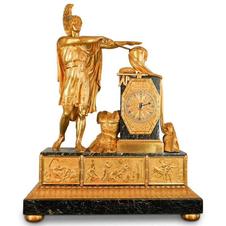 Pierre-Francois Feuchere Empire Ormolu Marble Mantel Clock