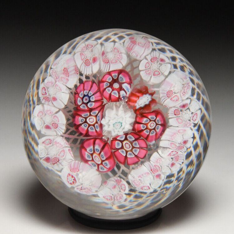 1852s New England Glass CompanyCocentril Millefiori Glass Paperweight
