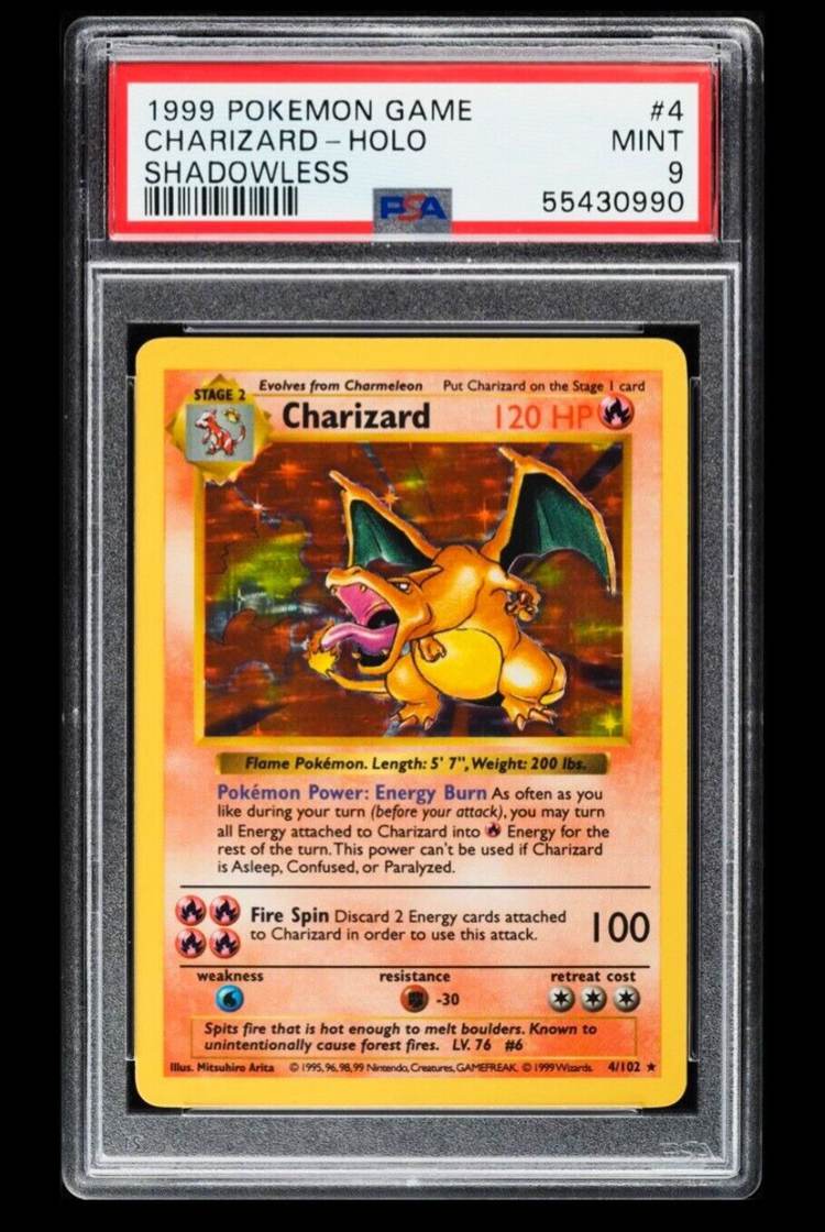 1999 Holographic Shadowless Charizard Pokemon Card