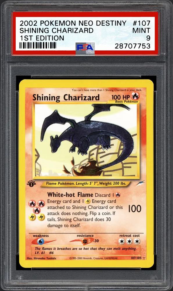 2002 Holographic NEO Destiny Shining Charizard Pokemon Card