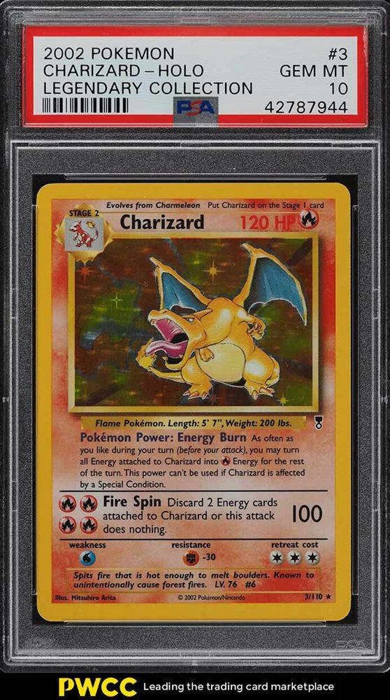 2002 Legendary Collection Holographic Charizard Pokemon Card