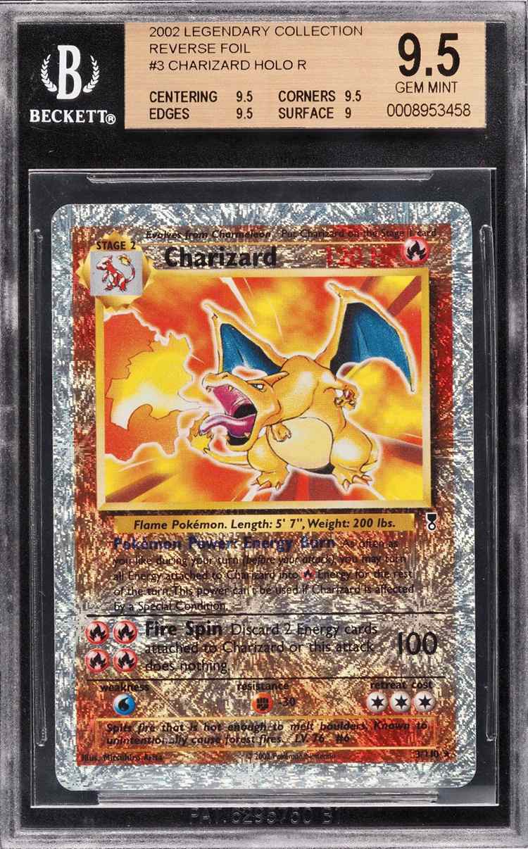 2002 Legendary Collection Reverse Holographic Charizard Pokemon Card