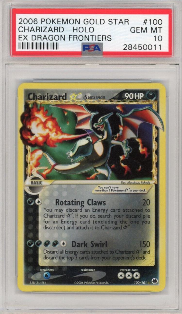 2006 EX Dragon Frontiers Gold Star Holographic Charizard Pokemon Card
