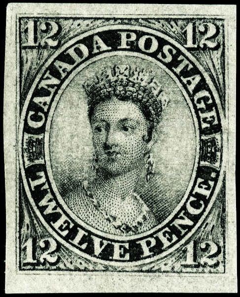 A 12-pence black stamp was issued by the Province of Canada on today's date in 1851.