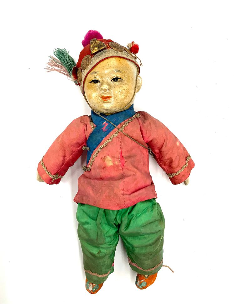 An Antique Chinese Porcelain Composition Doll