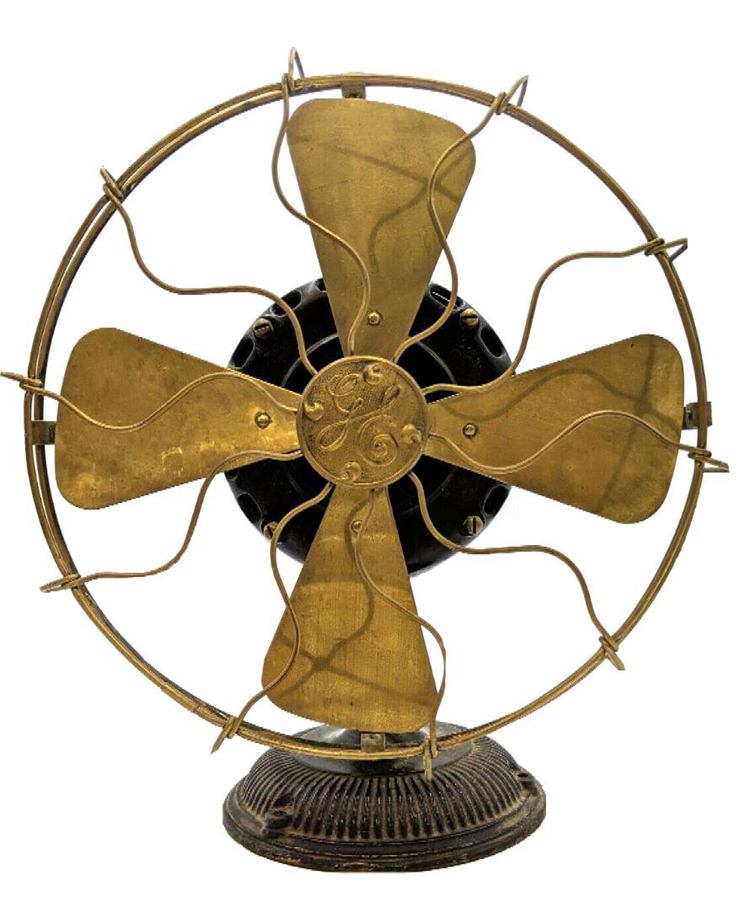 Antique General Electric 86704 13'D Brass Fan