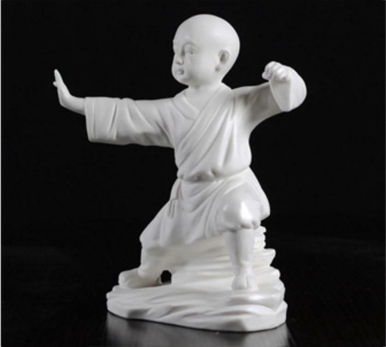 Chinese White Porcelain Ceramics Kung Fu Junior Figurine Statue sold for $85.99