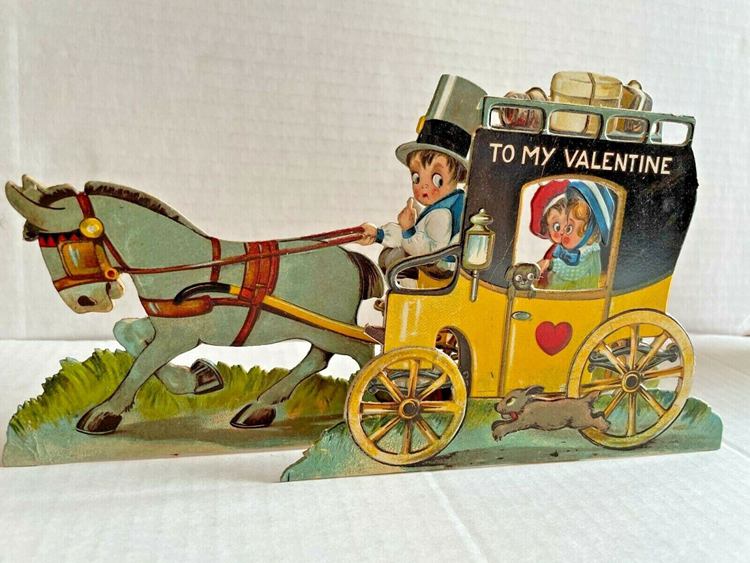 Diecut Expandable Horse Carriage Card
