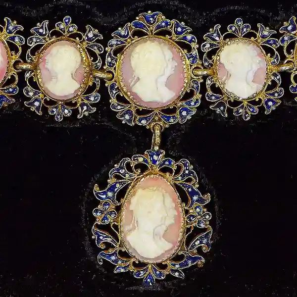 Important Antique Cameo Family Tree Necklace