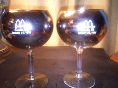 McDonald's Commemorative Glasses Midnight Mist Smoke Dewitt, Michigan 1991