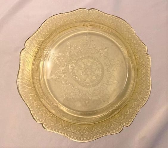 Patrician Yellow Depression Glass Large Plates
