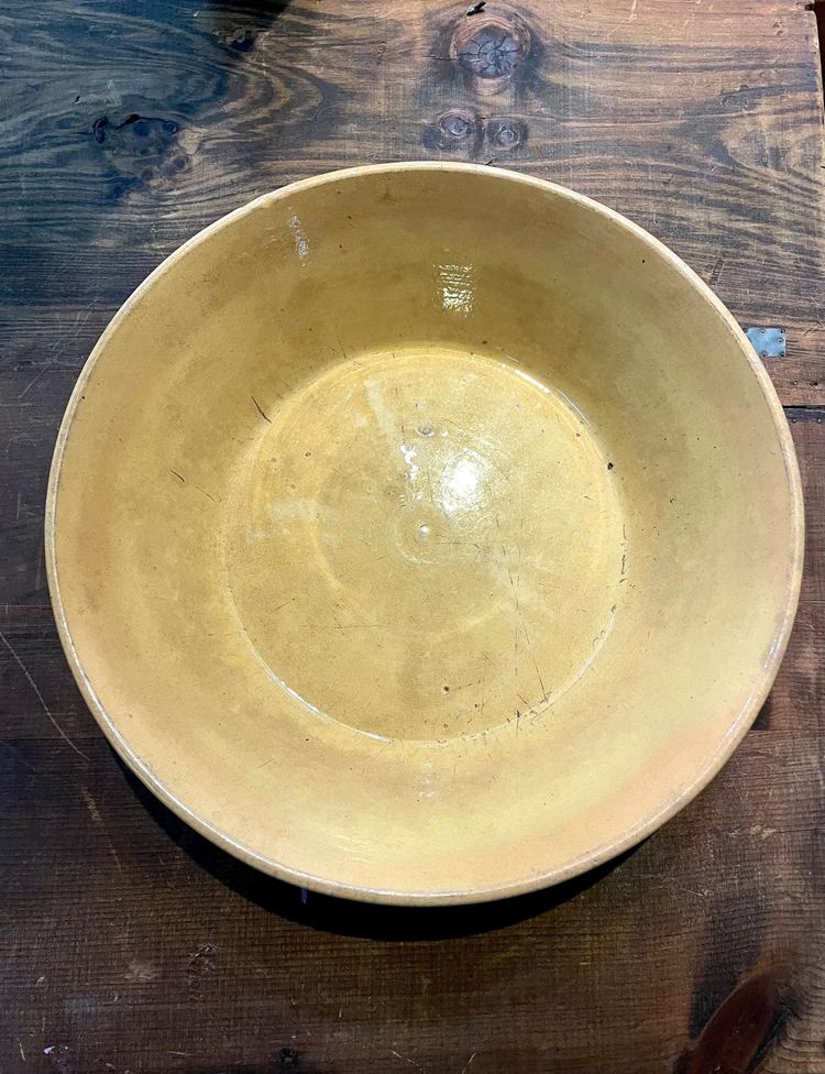 Primitive Large Yellowaware Bowl