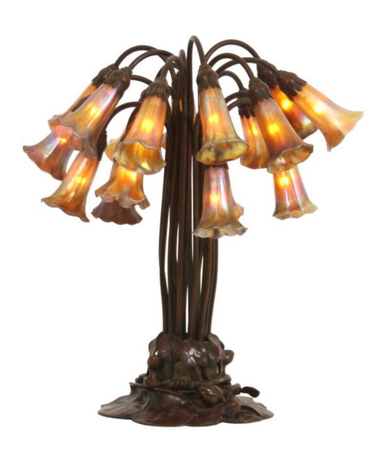Rare Tiffany Studios 18 Light Lily Lamp sold for $60,000.00