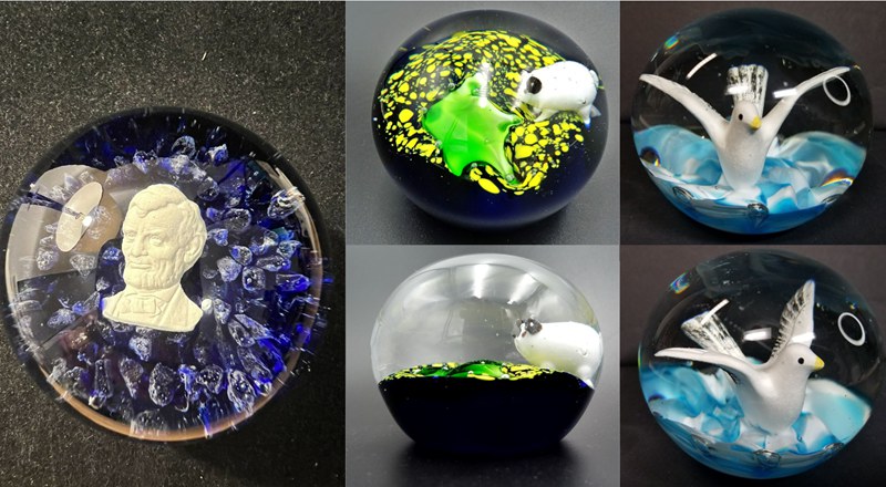 Sulfide Vintage Glass Paperweights