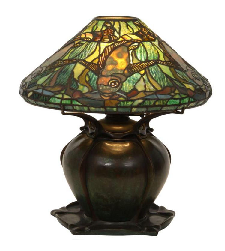 Tiffany Studios Leaded Glass Aquatic Fish Lamp sold for $160,000.00