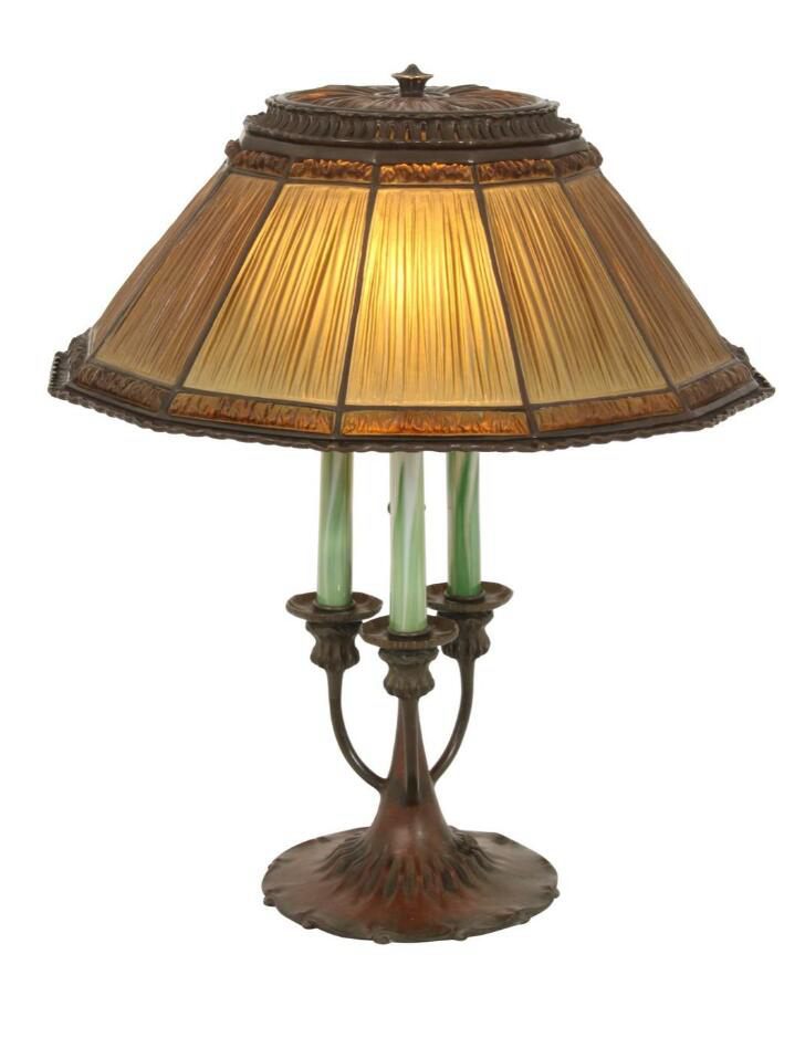 Tiffany Studios Linenfold Table Lamp sold for $18,000.00