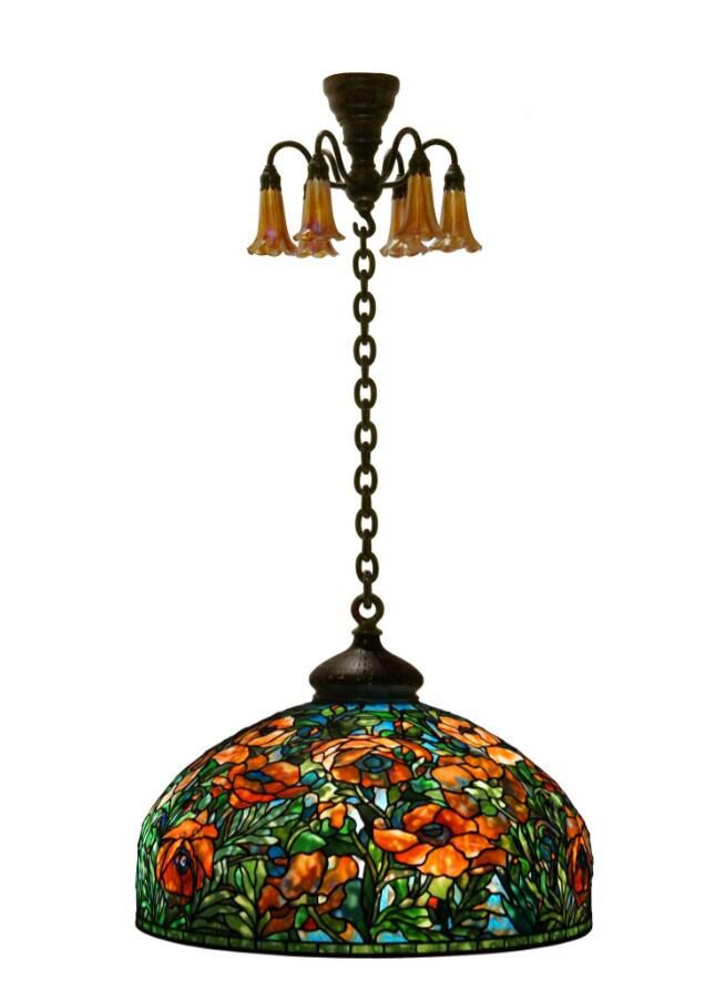Tiffany Studios Oriental Poppy Chandelier sold for  $550,000.00