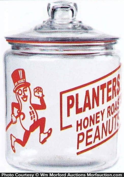 Vintage Planters Honey Roasted Peanuts Jar