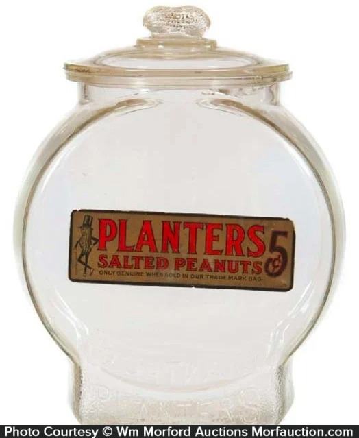 Vintage Planters Peanut Fish Bowl Jar