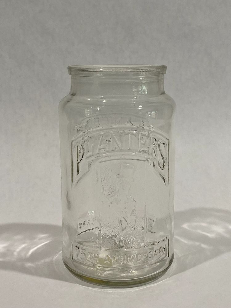 Vintage Planters Peanuts 75th Anniversary Glass JAR