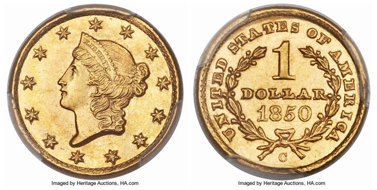 $1 1850 C Liberty Head Gold Dollar