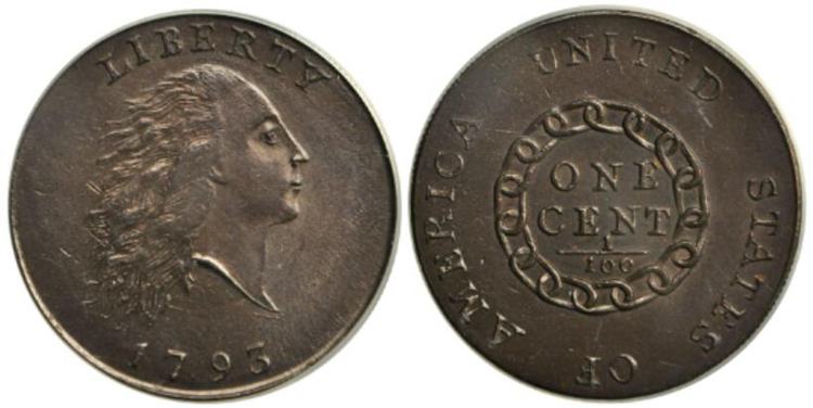 1793 Chain Cent Breen Die State II
