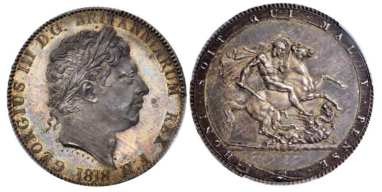 1818 Silver Crown Pattern Gold Shield
