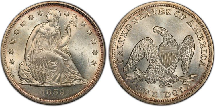 1859 O Seated Liberty Dollar