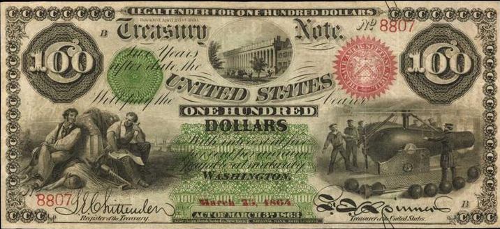 1863 $100 Interest Bearing Note