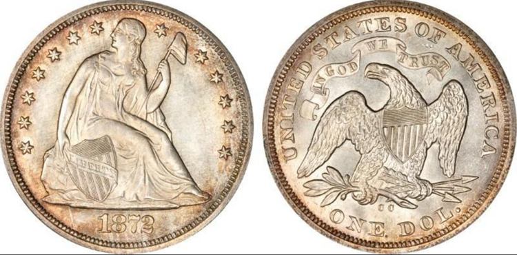 1872 CC Seated Liberty Dollar