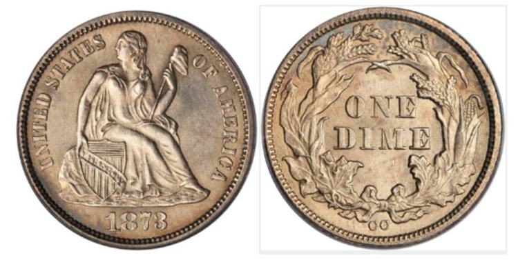1873-CC Liberty Seated Dime