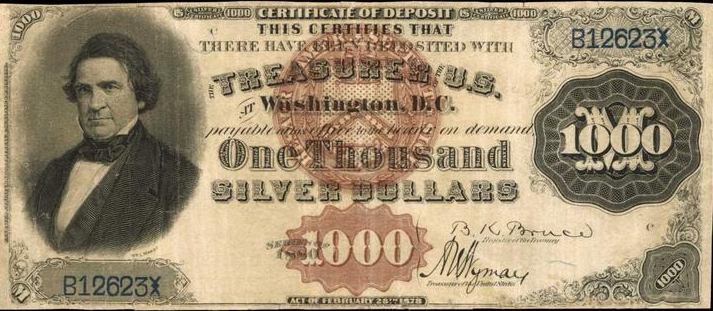 1880 $1000 Silver Certificate of Deposit