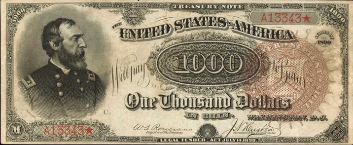 1890 $1000 Treasury Note