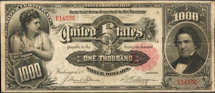 1891 $1000 Silver Certificate