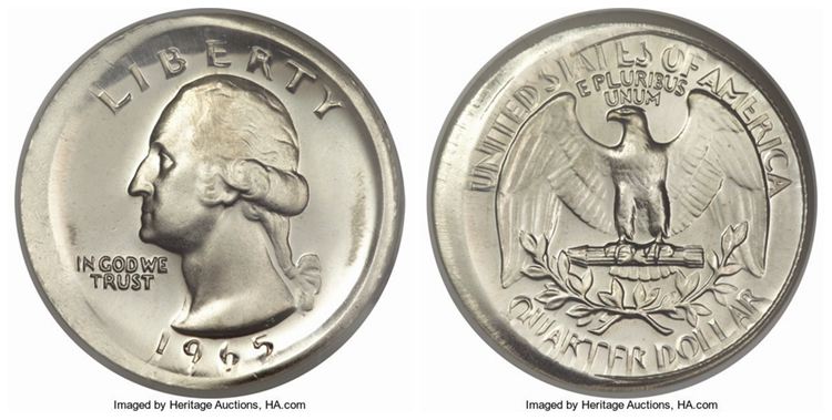1965 25C Special Mint Set Washington Quarter