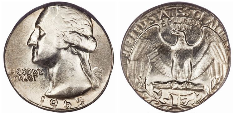 1965 Washington Quarter’Struck on a Silver Dime Planchet