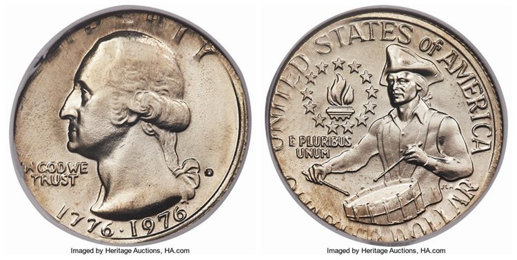 1976-D'Bicentennial Quarter'Struck on a Nickel Planchet